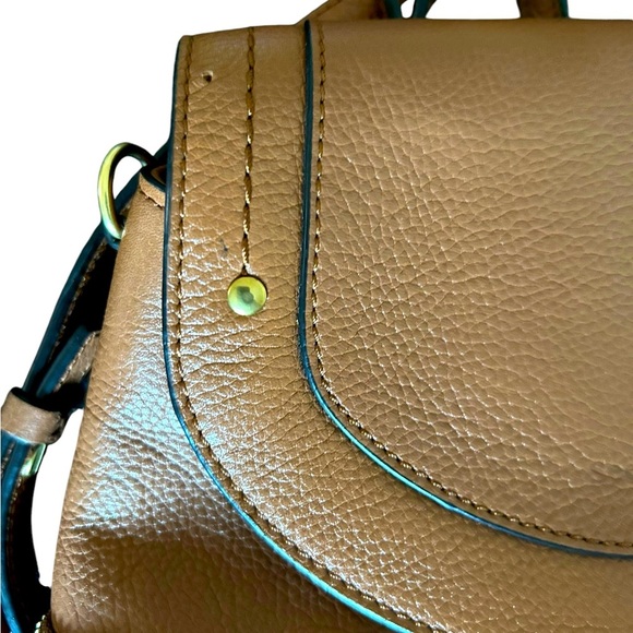 CHLOE bag | See by Chloe brown pebbled leather backpack purse with gold hardware - Picture 8 of 11